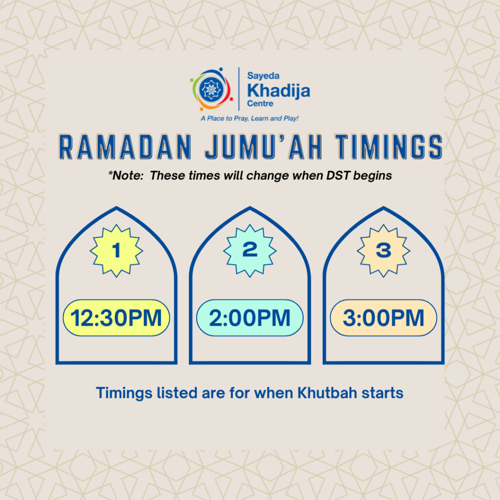 Ramadan Jumu'ah Timings (until DST)